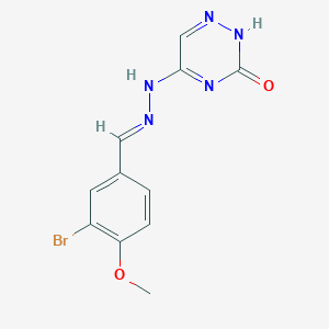 molecular formula C11H10BrN5O2 B254539 3-Bromo-4-methoxybenzaldehyde (3-oxo-2,3-dihydro-1,2,4-triazin-5-yl)hydrazone 