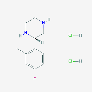 molecular formula C11H17Cl2FN2 B2545392 (S)-2-(4-Fluoro-2-methylphenyl)-piperazine dihydrochloride CAS No. 334477-59-7