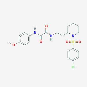 molecular formula C22H26ClN3O5S B2545395 N1-(2-(1-((4-chlorophenyl)sulfonyl)piperidin-2-yl)ethyl)-N2-(4-methoxyphenyl)oxalamide CAS No. 898425-90-6