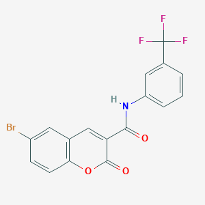 molecular formula C17H9BrF3NO3 B2545399 6-bromo-2-oxo-N-[3-(trifluoromethyl)phenyl]chromene-3-carboxamide CAS No. 128171-56-2