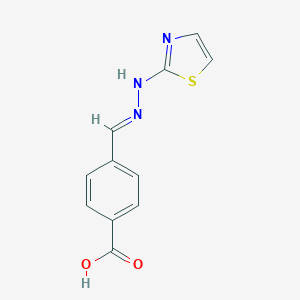 molecular formula C11H9N3O2S B254540 (E)-4-((2-(thiazol-2-yl)hydrazono)methyl)benzoic acid 