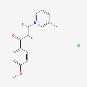 molecular formula C16H16ClNO2 B2545406 1-(4-Methoxyphenyl)-3-(3-methylpyridinium-1-yl)prop-2-en-1-one chloride CAS No. 1080601-76-8