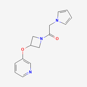 molecular formula C14H15N3O2 B2545407 1-(3-(pyridin-3-yloxy)azetidin-1-yl)-2-(1H-pyrrol-1-yl)ethanone CAS No. 1904127-74-7