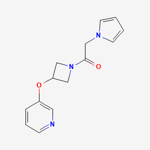 molecular formula C14H15N3O2 B2545407 1-(3-(吡啶-3-yloxy)氮杂环丁-1-基)-2-(1H-吡咯-1-基)乙酮 CAS No. 1904127-74-7