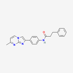 molecular formula C22H20N4O B2545410 N-(4-(7-methylimidazo[1,2-a]pyrimidin-2-yl)phenyl)-3-phenylpropanamide CAS No. 923690-88-4