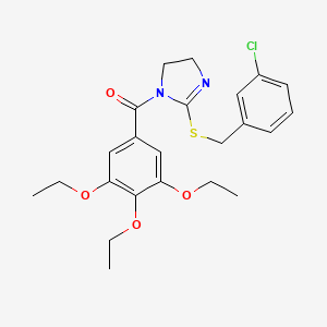 molecular formula C23H27ClN2O4S B2545411 [(3,4,5-triéthoxyphényl)méthanone]-(2-[(3-chlorophényl)méthylsulfanyl]-4,5-dihydroimidazol-1-yl) CAS No. 851808-20-3