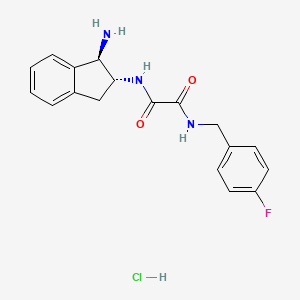 N'-[(1R,2R)-1-Amino-2,3-dihydro-1H-inden-2-yl]-N-[(4-fluorophenyl)methyl]oxamide;hydrochloride