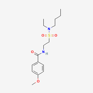 molecular formula C16H26N2O4S B2545418 N-(2-(N-丁基-N-乙基氨磺酰基)乙基)-4-甲氧基苯甲酰胺 CAS No. 899739-28-7