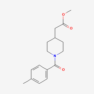 molecular formula C16H21NO3 B2545419 1-(4-甲基苯甲酰)哌啶-4-乙酸甲酯 CAS No. 952949-80-3