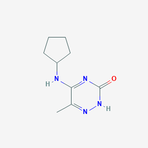 molecular formula C9H14N4O B254542 5-(cyclopentylamino)-6-methyl-1,2,4-triazin-3(2H)-one 