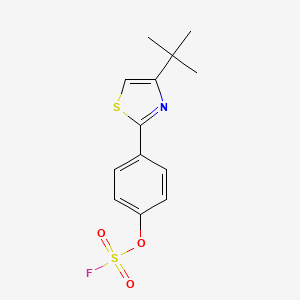 molecular formula C13H14FNO3S2 B2545422 4-Tert-butyl-2-(4-fluorosulfonyloxyphenyl)-1,3-thiazole CAS No. 2411199-40-9
