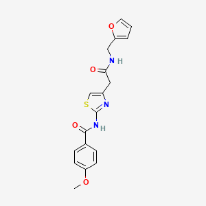 molecular formula C18H17N3O4S B2545429 N-(4-(2-((furan-2-ylmethyl)amino)-2-oxoethyl)thiazol-2-yl)-4-methoxybenzamide CAS No. 941984-90-3