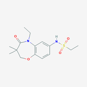 molecular formula C15H22N2O4S B2545430 N-(5-乙基-3,3-二甲基-4-氧代-2,3,4,5-四氢苯并[b][1,4]恶二嗪-7-基)乙磺酰胺 CAS No. 922103-51-3