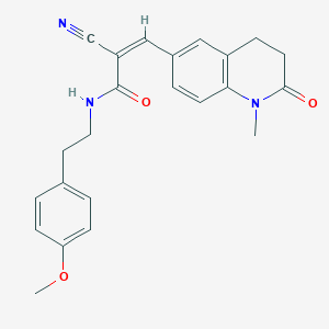 (Z)-2-Cyano-N-[2-(4-methoxyphenyl)ethyl]-3-(1-methyl-2-oxo-3,4-dihydroquinolin-6-yl)prop-2-enamide
