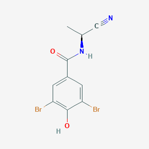 molecular formula C10H8Br2N2O2 B2545434 3,5-Dibromo-N-[(1S)-1-cyanoethyl]-4-hydroxybenzamide CAS No. 2418594-39-3