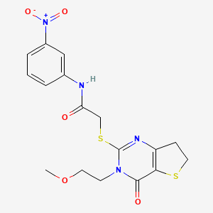 2-((3-(2-methoxyethyl)-4-oxo-3,4,6,7-tetrahydrothieno[3,2-d]pyrimidin-2-yl)thio)-N-(3-nitrophenyl)acetamide