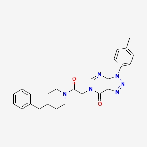 molecular formula C25H26N6O2 B2545439 6-(2-(4-ベンジルピペリジン-1-イル)-2-オキソエチル)-3-(p-トリル)-3H-[1,2,3]トリアゾロ[4,5-d]ピリミジン-7(6H)-オン CAS No. 863018-79-5