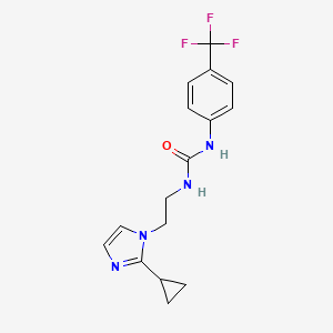 molecular formula C16H17F3N4O B2545444 1-(2-(2-cyclopropyl-1H-imidazol-1-yl)ethyl)-3-(4-(trifluoromethyl)phenyl)urea CAS No. 2034234-64-3