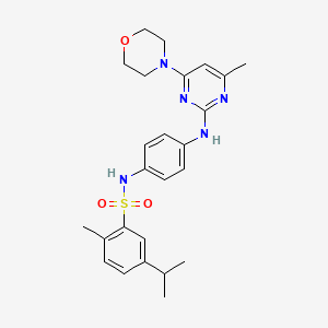 molecular formula C25H31N5O3S B2545446 5-异丙基-2-甲基-N-(4-((4-甲基-6-吗啉并嘧啶-2-基)氨基)苯基)苯磺酰胺 CAS No. 923244-62-6