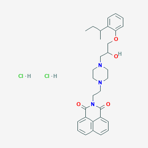 molecular formula C31H39Cl2N3O4 B2545448 2-(2-(4-(3-(2-(sec-butyl)phenoxy)-2-hydroxypropyl)piperazin-1-yl)ethyl)-1H-benzo[de]isoquinoline-1,3(2H)-dione dihydrochloride CAS No. 1216850-89-3