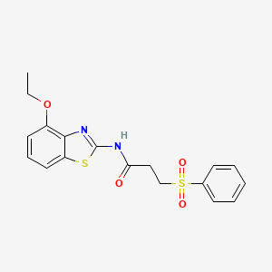 molecular formula C18H18N2O4S2 B2545449 3-(benzenesulfonyl)-N-(4-ethoxy-1,3-benzothiazol-2-yl)propanamide CAS No. 868675-79-0