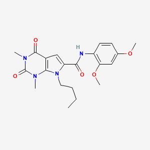 molecular formula C21H26N4O5 B2545453 7-butyl-N-(2,4-dimethoxyphenyl)-1,3-dimethyl-2,4-dioxo-2,3,4,7-tetrahydro-1H-pyrrolo[2,3-d]pyrimidine-6-carboxamide CAS No. 1021059-59-5