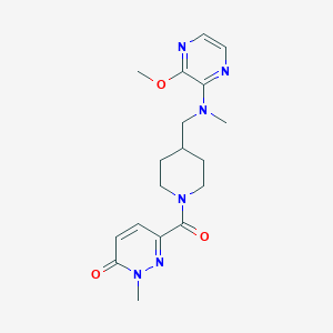 molecular formula C18H24N6O3 B2545457 6-[4-[[(3-Methoxypyrazin-2-yl)-methylamino]methyl]piperidine-1-carbonyl]-2-methylpyridazin-3-one CAS No. 2380086-76-8