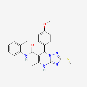 molecular formula C23H25N5O2S B2545464 2-(ethylthio)-7-(4-methoxyphenyl)-5-methyl-N-(2-methylphenyl)-4,7-dihydro[1,2,4]triazolo[1,5-a]pyrimidine-6-carboxamide CAS No. 1021212-40-7