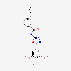 molecular formula C20H21N3O5S B2545469 3-ethylsulfanyl-N-[5-(3,4,5-trimethoxyphenyl)-1,3,4-oxadiazol-2-yl]benzamide CAS No. 886911-61-1
