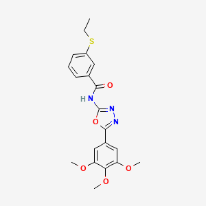 molecular formula C20H21N3O5S B2545469 N-(5-(3,4,5-triméthoxyphényl)-1,3,4-oxadiazol-2-yl)-3-(éthylthio)benzamide CAS No. 886911-61-1