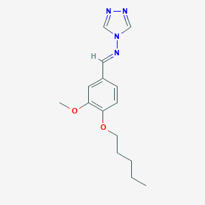 molecular formula C15H20N4O2 B254547 (E)-N-(3-methoxy-4-(pentyloxy)benzylidene)-4H-1,2,4-triazol-4-amine 