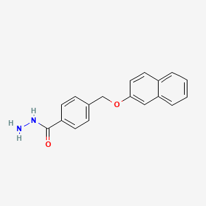 molecular formula C18H16N2O2 B2545473 4-[(Naphthalen-2-yloxy)methyl]benzohydrazide CAS No. 377769-56-7