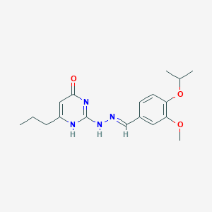 molecular formula C18H24N4O3 B254548 2-[(2E)-2-[(3-methoxy-4-propan-2-yloxyphenyl)methylidene]hydrazinyl]-6-propyl-1H-pyrimidin-4-one 