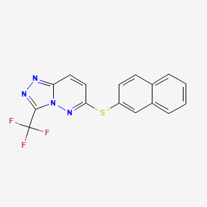 molecular formula C16H9F3N4S B2545480 6-(2-萘硫基)-3-(三氟甲基)[1,2,4]三唑并[4,3-b]哒嗪 CAS No. 339103-73-0