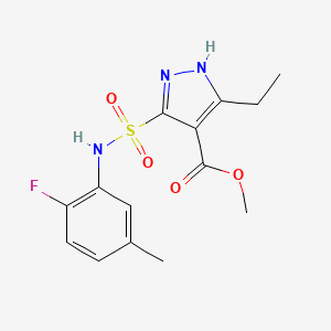 methyl 3-ethyl-5-(N-(2-fluoro-5-methylphenyl)sulfamoyl)-1H-pyrazole-4-carboxylate