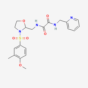 N1-((3-((4-methoxy-3-methylphenyl)sulfonyl)oxazolidin-2-yl)methyl)-N2-(pyridin-2-ylmethyl)oxalamide