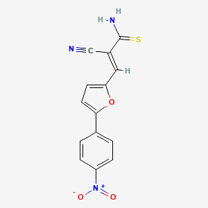 molecular formula C14H9N3O3S B2545492 (E)-2-cyano-3-(5-(4-nitrophenyl)furan-2-yl)prop-2-enethioamide CAS No. 627890-13-5