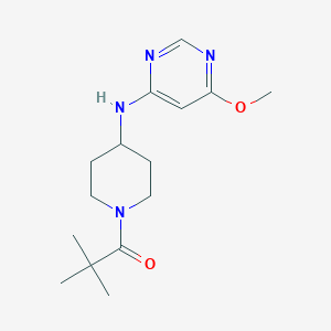 molecular formula C15H24N4O2 B2545495 1-[4-[(6-Methoxypyrimidin-4-yl)amino]piperidin-1-yl]-2,2-dimethylpropan-1-one CAS No. 2415534-88-0