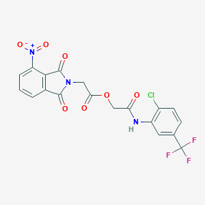molecular formula C19H11ClF3N3O7 B254550 [2-[2-Chloro-5-(trifluoromethyl)anilino]-2-oxoethyl] 2-(4-nitro-1,3-dioxoisoindol-2-yl)acetate 