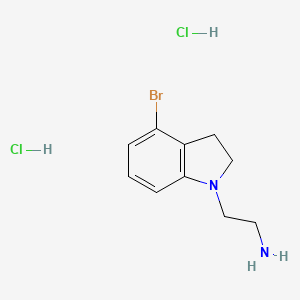 molecular formula C10H15BrCl2N2 B2545503 2-(4-Bromo-2,3-dihydroindol-1-yl)ethanamine;dihydrochloride CAS No. 2243506-13-8