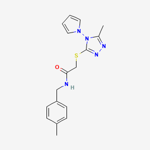 N-[(4-methylphenyl)methyl]-2-[(5-methyl-4-pyrrol-1-yl-1,2,4-triazol-3-yl)sulfanyl]acetamide