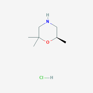 molecular formula C7H16ClNO B2545512 (6R)-2,2,6-三甲基吗啉；盐酸盐 CAS No. 2375248-66-9