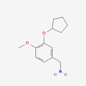 molecular formula C13H19NO2 B2545513 [3-(环戊氧基)-4-甲氧基苯基]甲胺 CAS No. 151450-18-9