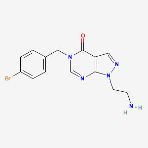 molecular formula C14H14BrN5O B2545520 1-(2-Aminoethyl)-5-(4-Brombenzyl)-1H-pyrazolo[3,4-d]pyrimidin-4(5H)-on CAS No. 1105197-12-3