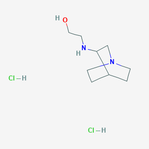 molecular formula C9H20Cl2N2O B2545521 2-(1-Azabicyclo[2.2.2]octan-3-ylamino)ethanol;dihydrochloride CAS No. 75426-74-3