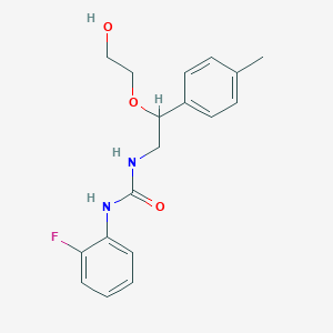 molecular formula C18H21FN2O3 B2545526 1-(2-Fluorophenyl)-3-(2-(2-hydroxyethoxy)-2-(p-tolyl)ethyl)urea CAS No. 1705251-08-6