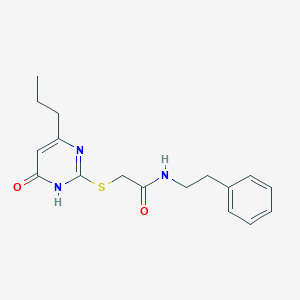 molecular formula C17H21N3O2S B2545528 2-(4-Hydroxy-6-propyl-pyrimidin-2-ylsulfanyl)-N-phenethyl-acetamide CAS No. 356775-38-7