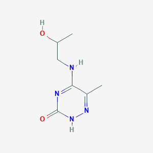 molecular formula C7H12N4O2 B254553 5-(2-hydroxypropylamino)-6-methyl-2H-1,2,4-triazin-3-one 
