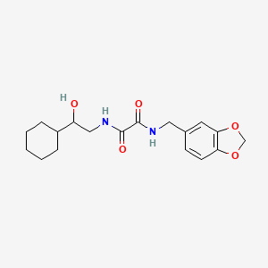 molecular formula C18H24N2O5 B2545537 N1-(苯并[d][1,3]二氧杂环-5-基甲基)-N2-(2-环己基-2-羟乙基)草酰胺 CAS No. 1351616-74-4