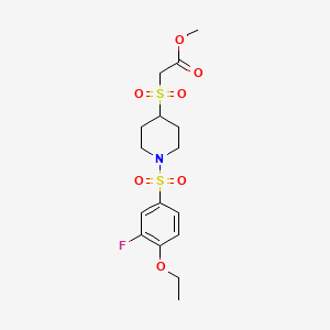 Methyl 2-((1-((4-ethoxy-3-fluorophenyl)sulfonyl)piperidin-4-yl)sulfonyl)acetate